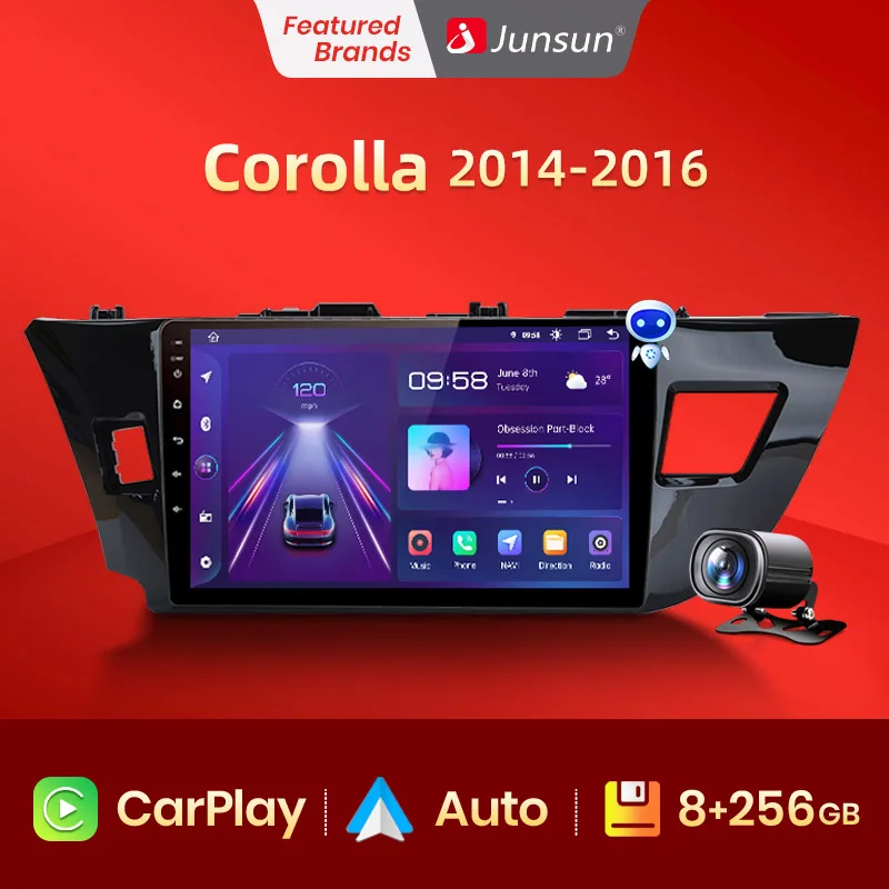 Junsun V1 AI Голосовое CarPlay Автомагнитола Магнитола Мультимедиа автомобиля для Toyota