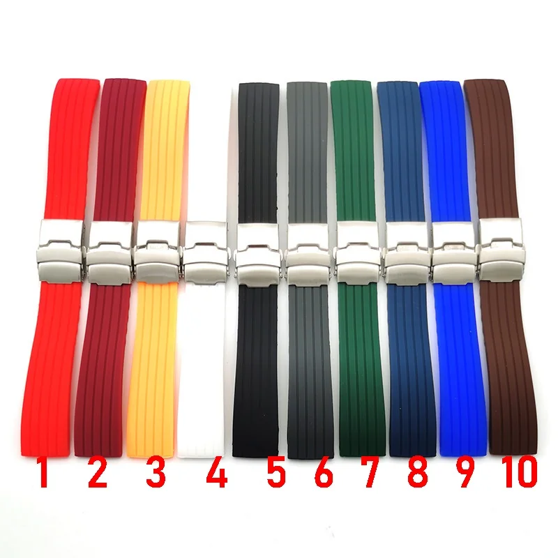 

Sport Silicone Strap Waterproof Men Rubber Watchband With Buckle Clasp for Samsung Huawei IWC Tudor Citizen 18mm 20mm 22mm 24mm