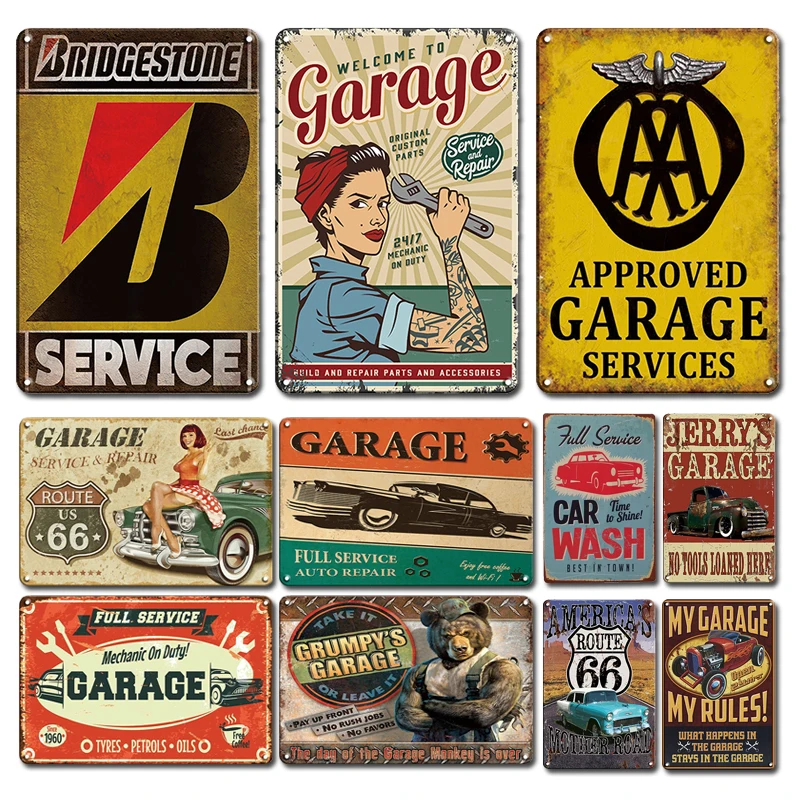 

Classic My Garage Rules Metal Poster Tin Sign Vintage Tools Room Decor Metal Plate Signs Rustic Man Cave Home Decoration Plaques