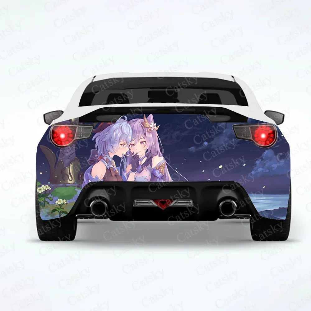 Keqing (Genshin Impact) Аниме Автомобильная задняя пленка автомобильные наклейки наклейка