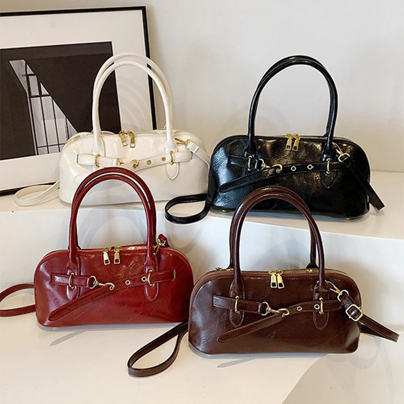 Женская коричневая ракушка подмышку с цепочкой