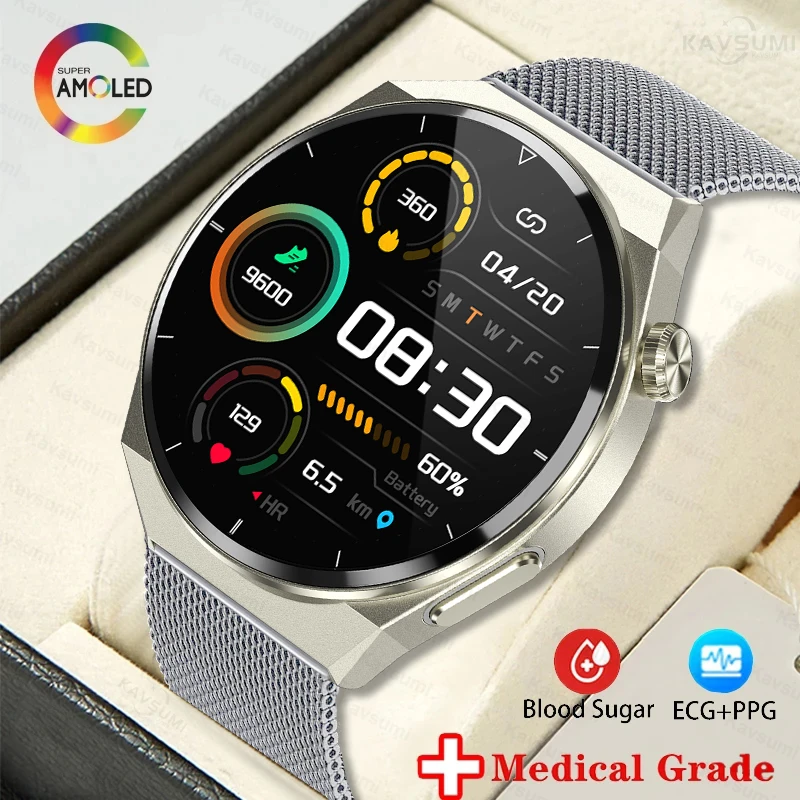 

New Health Smart Watch Heart Rate Blood Pressure Fitness Blood Sugar Measure IP68 Waterproof Body Temperature Sports Smartwatch