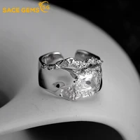 sace gems rings for women 100 s925 sterling silver niche design inlaid with zircon ins wind opening texture index finger ring