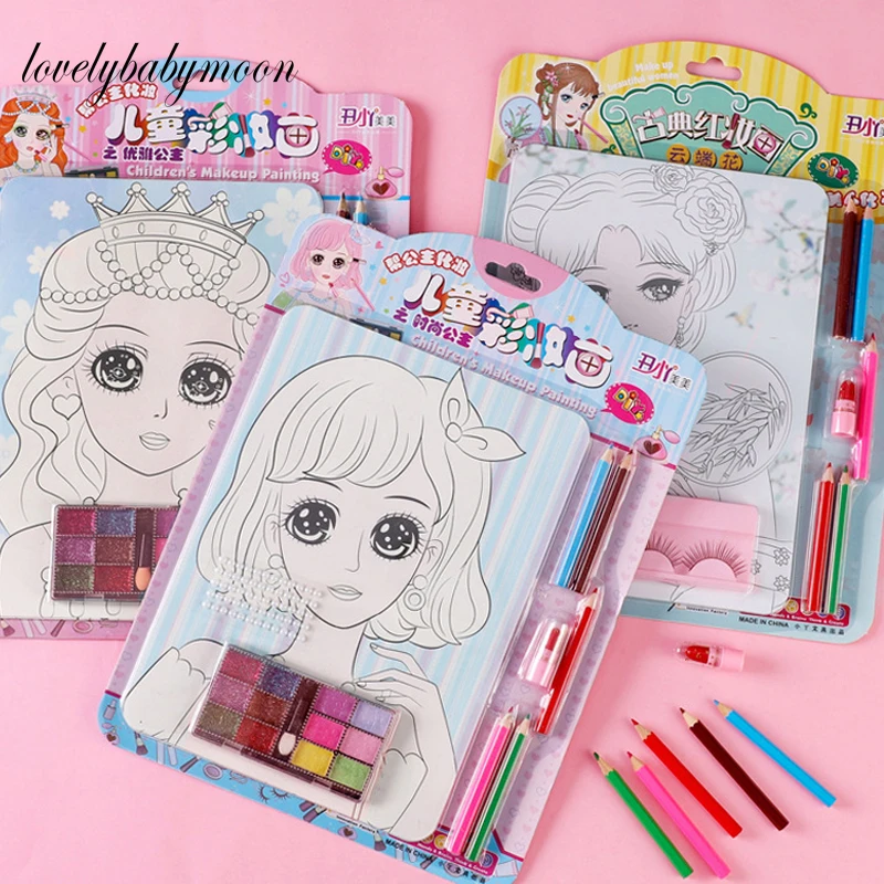 

DIY Child Makeup Painting Set Girl Doodle Cosmetic Toys Princess Beauty Lipstick Eyeshadow Palette Coloring Toy Gift Makeup toys