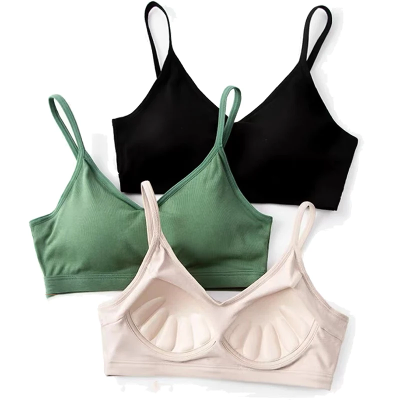 

Спортивный бюстгальтер, женские бюстгальтеры с открытой спиной, хлопковые топы для фитнеса и йоги, бесшовное нижнее белье, тонкий бюстгальт...