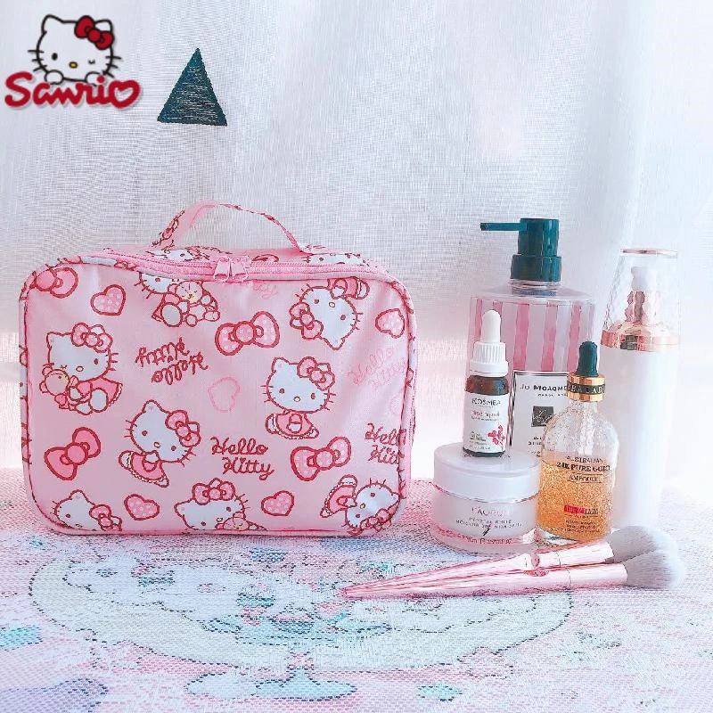 

Sanrio, косметичка Hello Kitty Mymelody, дорожная мультяшная Портативная сумка для хранения с мультяшным рисунком мелодии, женская сумка, игрушки для де...
