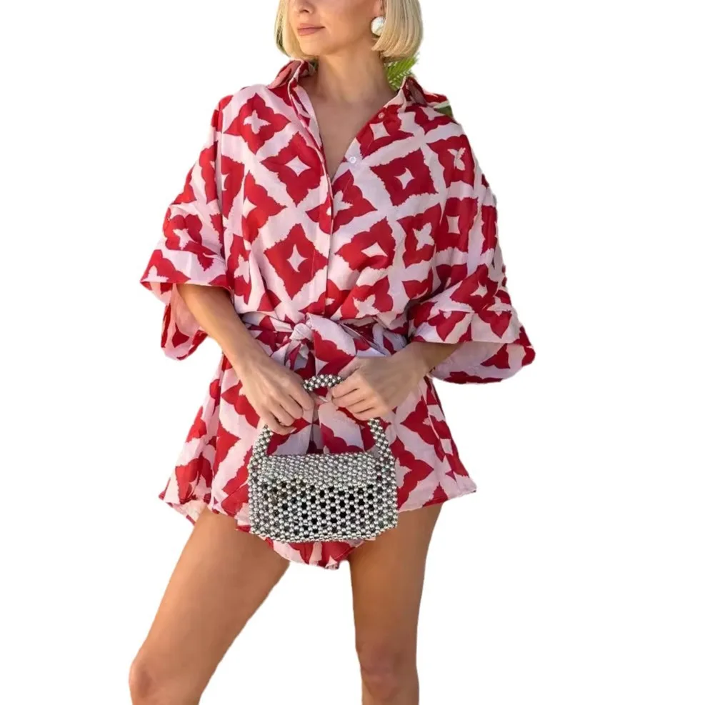 Новинка 2024 осенний женский свободный повседневный комбинезон с принтом на