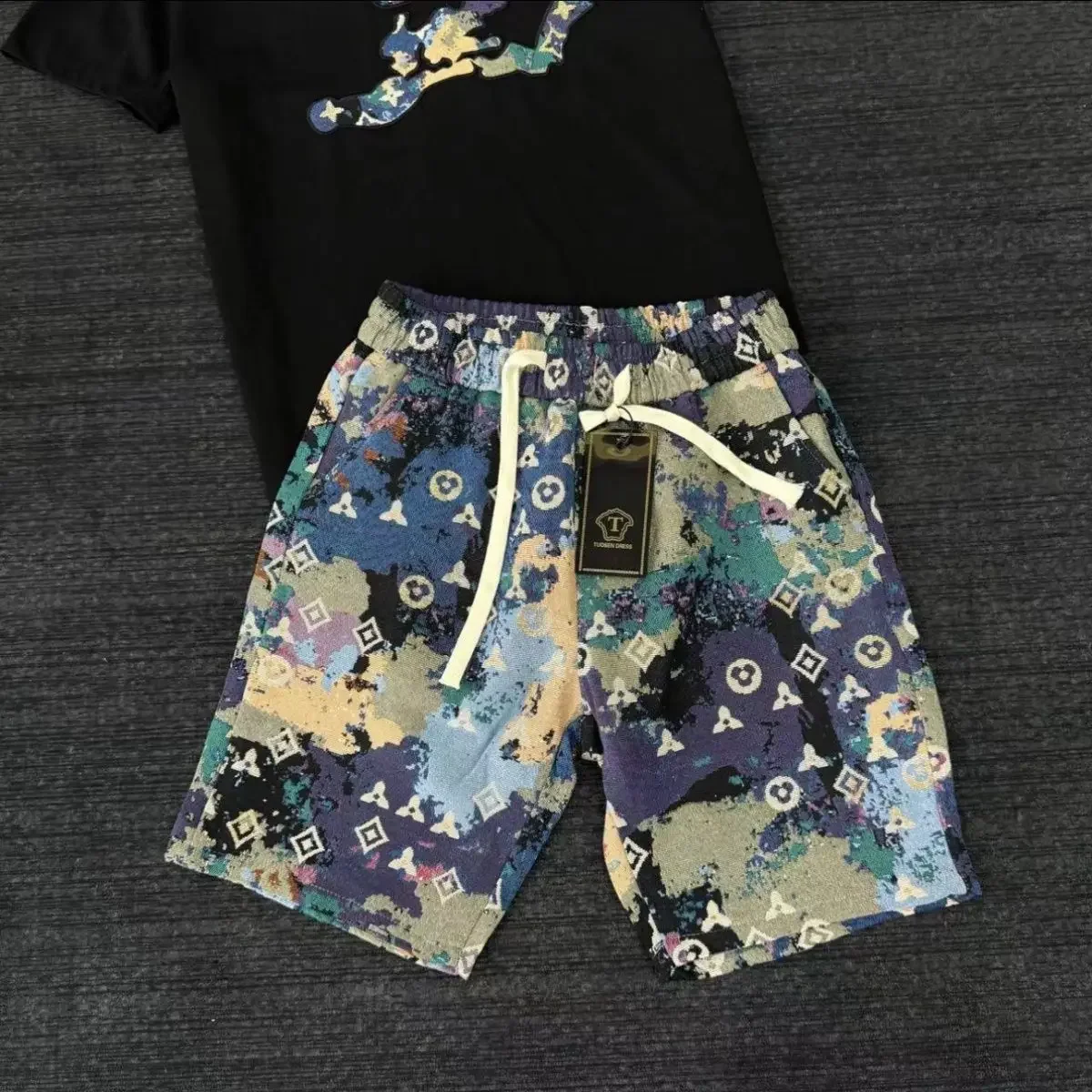 Новинка 2024 джинсовые пляжные шорты из ткани спереди и сзади с разноцветными