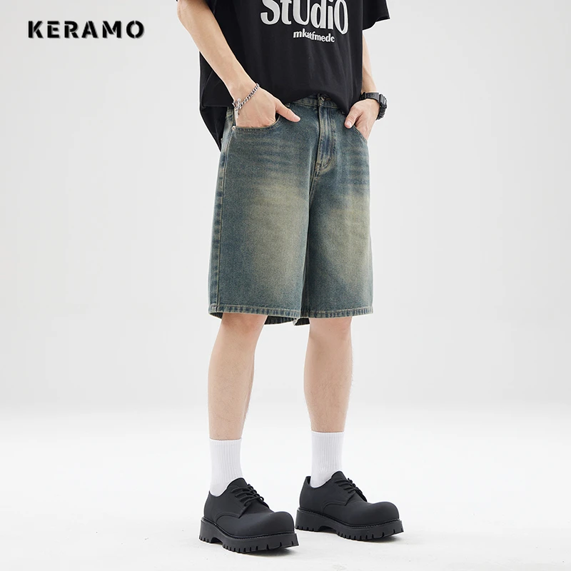 Женские свободные джинсовые шорты Y2K летние повседневные синие с высокой талией