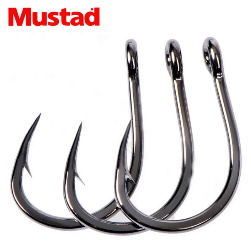 Original Norway Mustad Hooks 10827 Sea Fish Hook 4X Strong Pesca Live Bait Barbed Iron Board Fishhook Jigbait Circle Claw Anzol