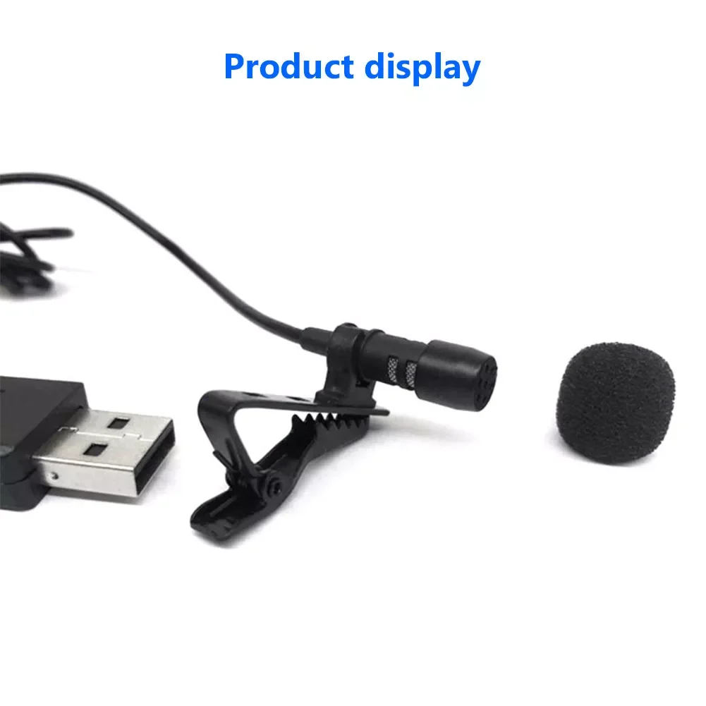 

1.5m Mini Portable USB Microphone Condenser Clip-on Lapel Lavalier Mic Wired Mikrofo/Microfon for Phone for Laptop