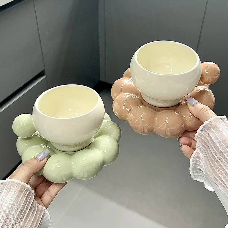Ahunderjiaz-Luxury керамическая кофейная чашка и блюдце форма облака кухня столешница