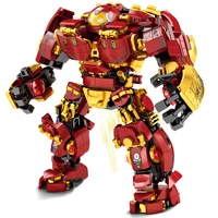 superhero avengers iron man hulkbuster steel mecha figure moc building blocks classic movie model bricks toys for kid gift