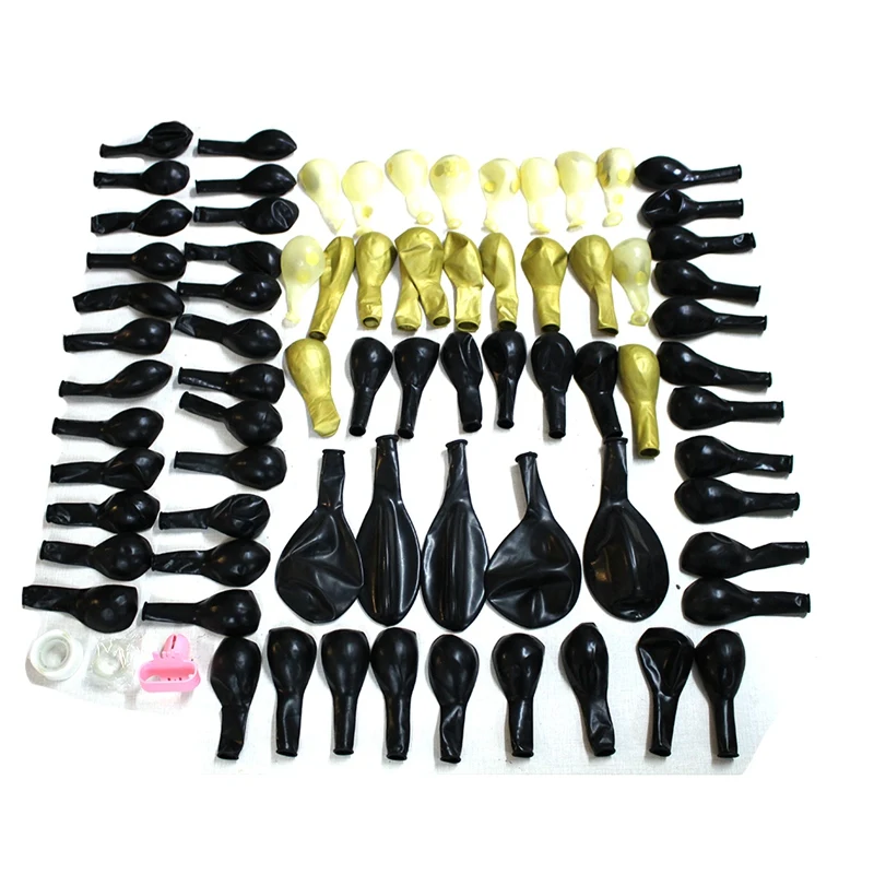 

77 PCS DIY Balloon Garland Arch Kit Black/Gold/Confetti Latex Balloons Wedding Party Decoration
