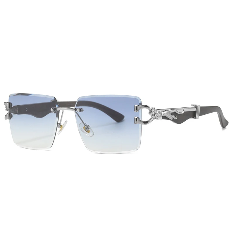 

Солнцезащитные очки Y2K мужские и женские, винтажные брендовые дизайнерские квадратные очки без оправы, роскошные модные трендовые в стиле панк, с металлическими леопардовыми оттенками