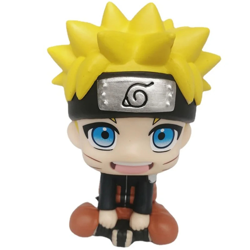 

9cm NARUTO 4 Q-version Anime Sitting Position Uzumaki Naruto Kakashi Car Doll Ornaments Model Figure Decoration Toy Gift