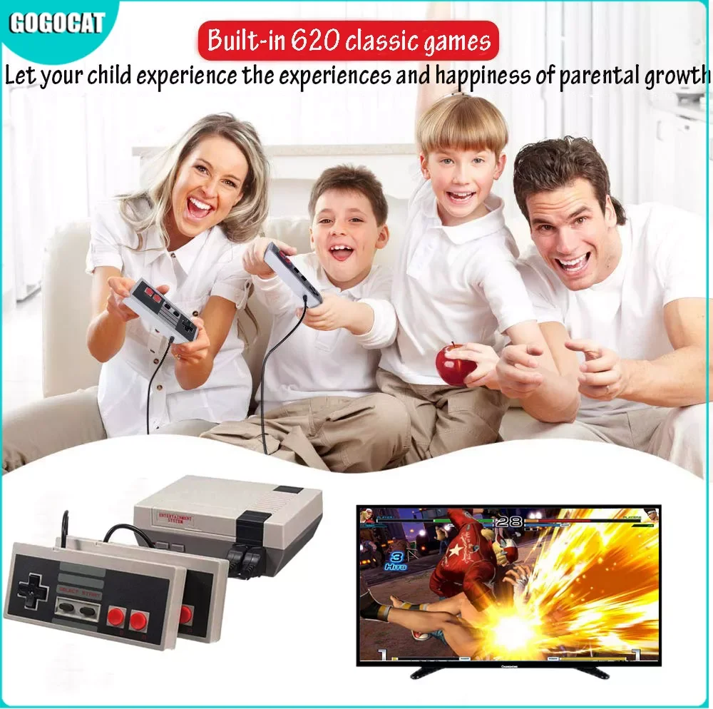 

NEW2023 Built-in 620 Classic Games for NES Dual Gamepad Gaming Player Mini TV Handheld Family Recreation Retro Video Game Consol