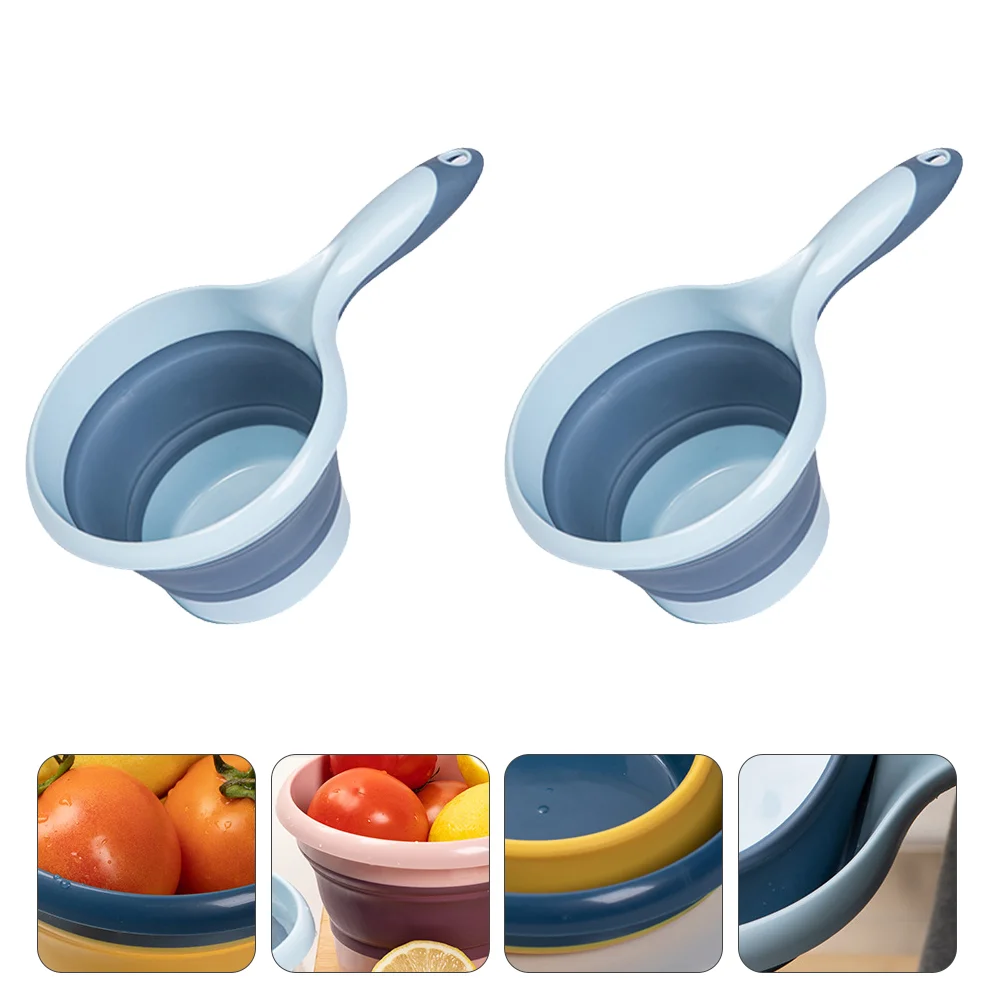 

2 Pcs Kitchen Ladle Lavacabezas Para Shampoo Rinse Cup Infant Spoon Folding Spoon Foldable Bathing Ladle Spoons