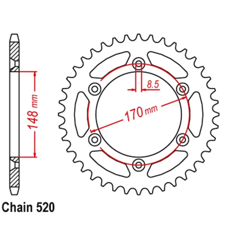 Передняя Задняя звездочка мотоцикла LOPOR 520 CNC 15T 48T для Suzuki DR750 SR41B 1989 DR800 SR43A/B 1988-1990 DR