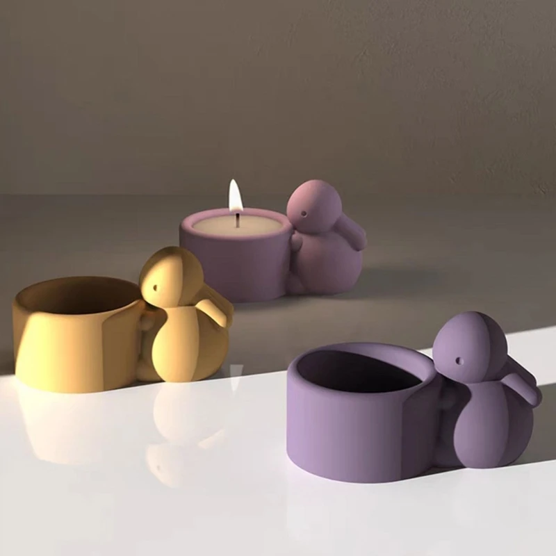 Силиконовая форма для подсвечника с мультяшным кроликом подсвечник DIY