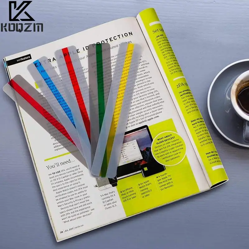 

8 шт. полоски для чтения с наведением, полоски для выделения, цветные верхние закладки для выделения, помогают с диslexia для школы, дети с крист...