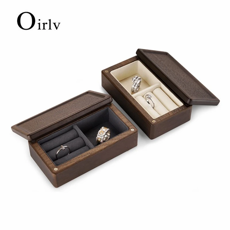 Маленькая шкатулка для драгоценностей Oirlv деревянная хранения колец и сережек