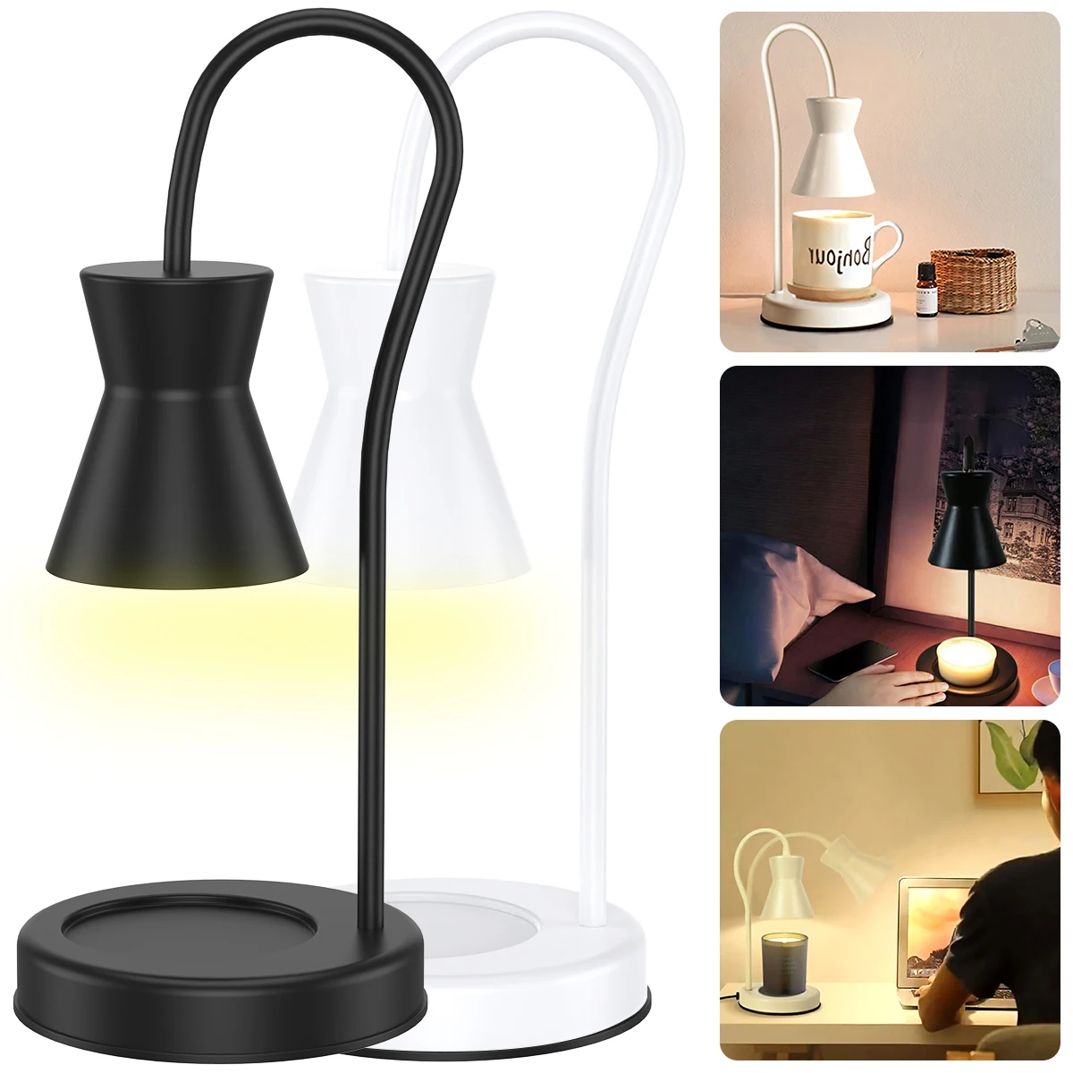 

Candle Warming Lamp with 2 Bulb 360 Degree Flexible Gooseneck Candle Heater Lamp Adjustable Height Candle Heater Lantern