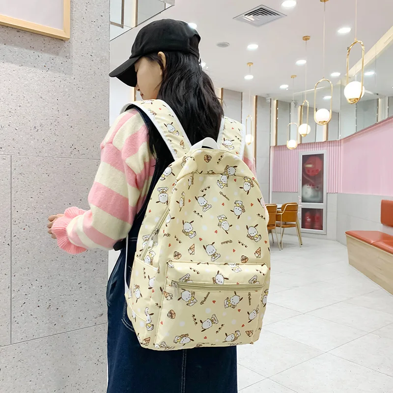 

Sanrio's New Cute Girly Heart Backpack Cartoon Pochacco Printed Schoolbag Student High-value Large-capacity Backpack Gift