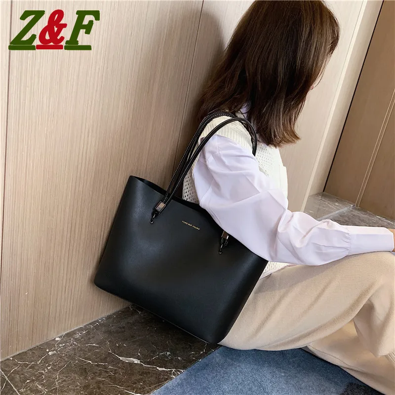 

Большая женская сумка для покупок, новинка 2022, модная простая элегантная сумка через плечо, мягкие кожаные Пригородные сумки Y2K, стильные ро...