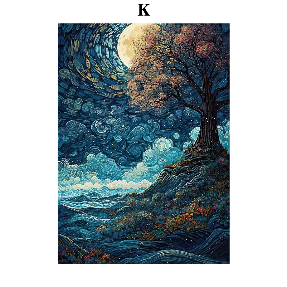 

Настенный декор с зачарованным лесом, принт с океаном, принт с лунным лесом, настенная Картина на холсте, скандинавский постер, Декор для дома, гостиной