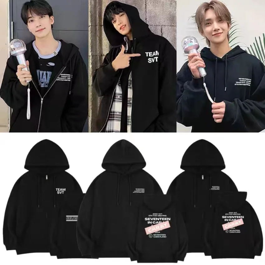 

KPOP Seventeen CaratLand Concert Hoodie Women Men Hooded Sweatshirt Streetwear Hip Hop Oversized Long Sleeve Casual Sportswear