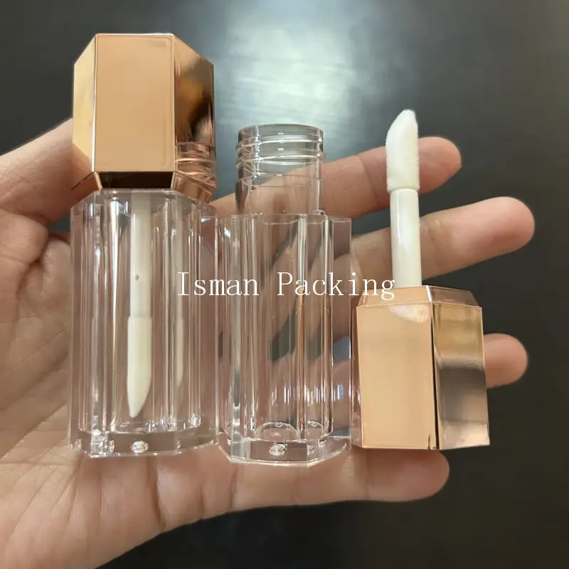 50 шт. шестигранный металлический блеск для губ розового золота тюбик