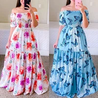 plus size women summer print patchwork floral long banquet dress 2022 body dress elegant sexy woman maxi dress 8a004