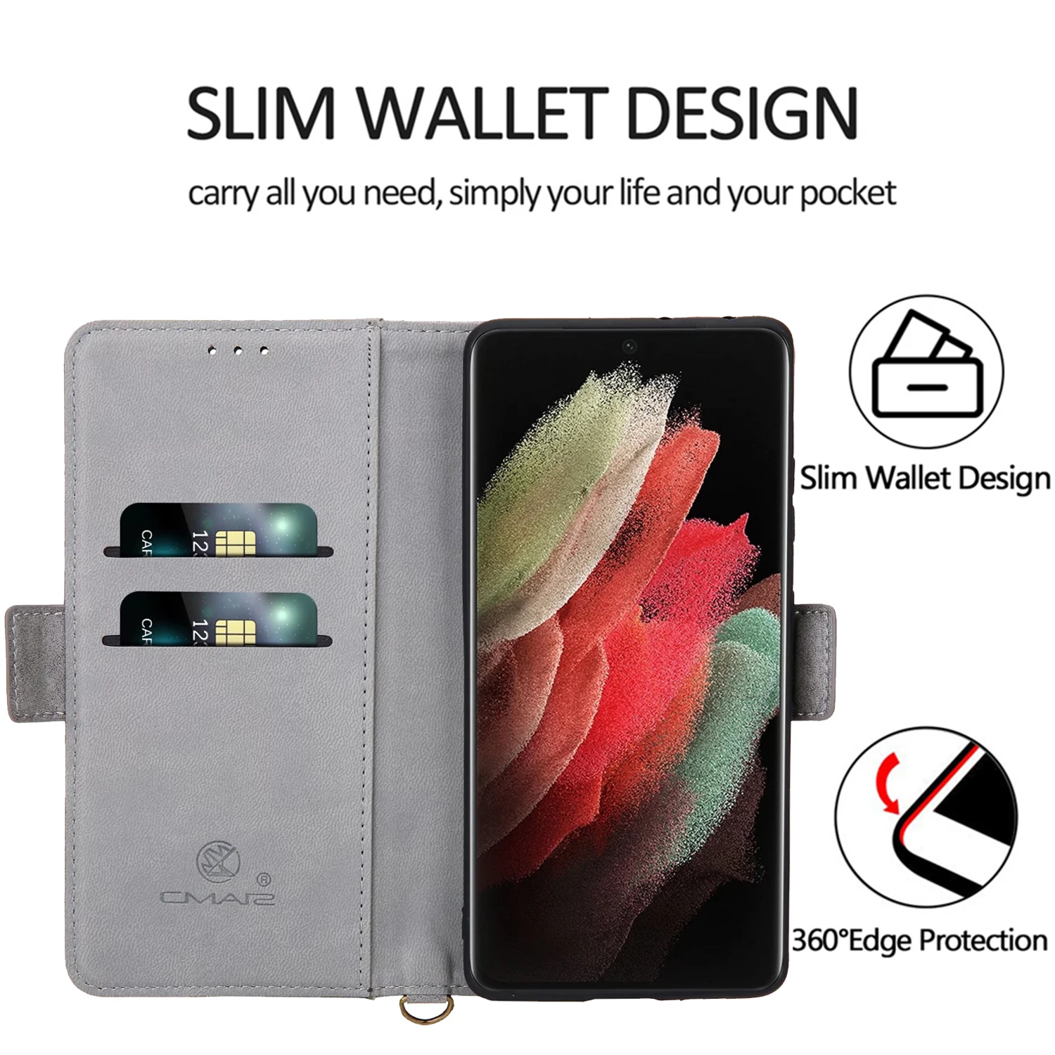 Luxury Wallet Flip Cover For Samsung Galaxy S22 S21 S20 FE S10 S9 S8 Note 20 10 9 8 Ultra Plus Magnetic Leather Case Phone Coque
