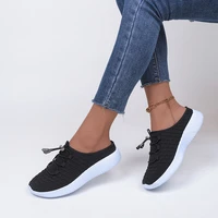 womens breathable half slippers ultra light casual shoes sneakers 2022 flat bottom womens vulcanized shoes large size 35 43