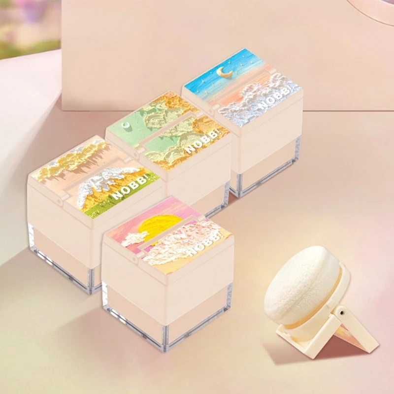 

Loose Powder With Mushroom Head Makeup Waterproof Face Finishing Powder Long-lasting Oil Control Whiten Korean Cosmetics