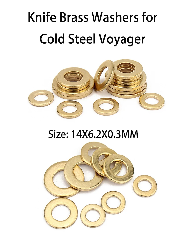 

6pcs Fold Knife DIY Make Accessories Brass Washers Gasket for ColdSteel Cold Steel Voyager Folding Knives Shim Cushion Pad Ring