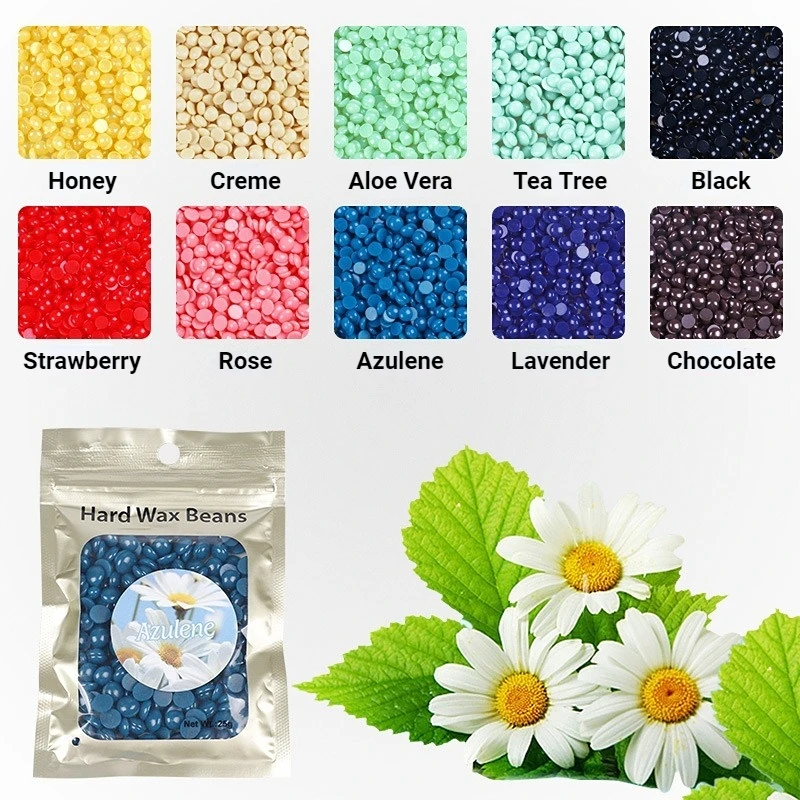 

25g/Bag Wax Beans No Strip Depilatory Hot Film Hard Wax Pellet Waxing Bikini Face Legs Body Hair Removal Bean for Women Men