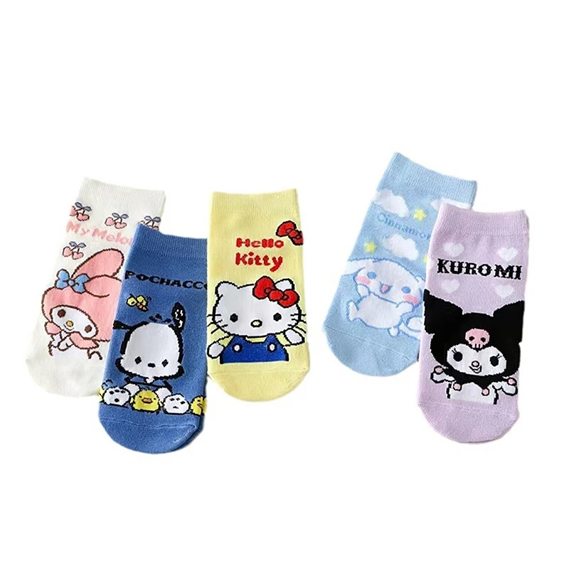 5 пар носков Sanrio Hello Kitty носки в стиле аниме Харадзюку пять милых женских хлопковых