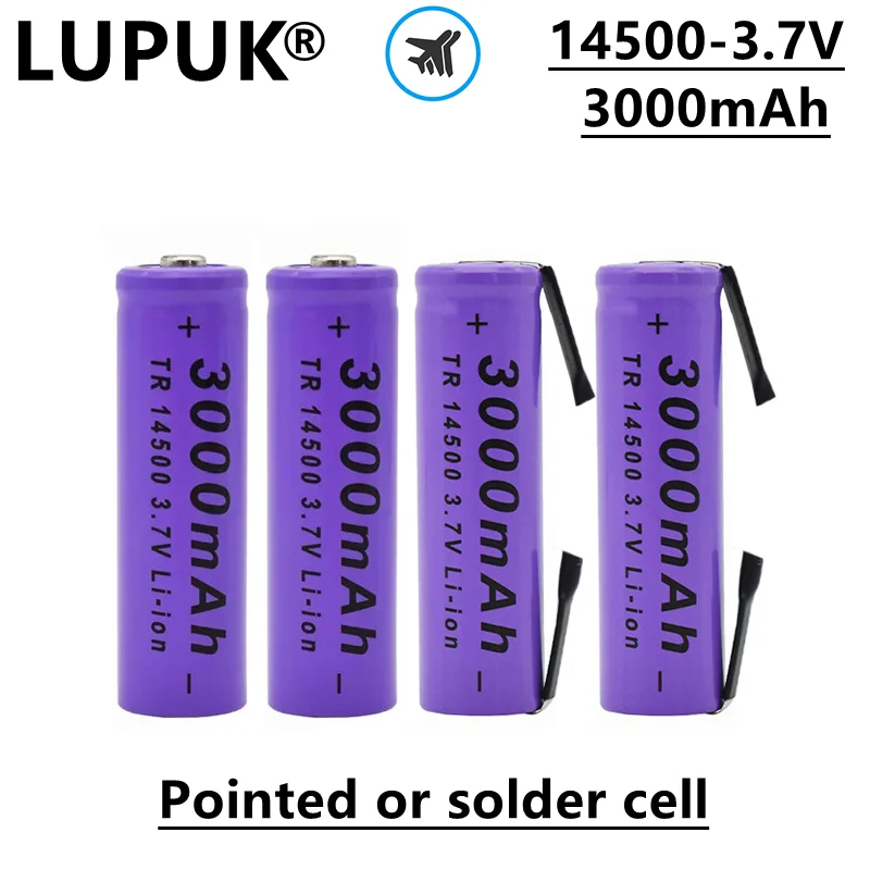 

LUPUK-14500 Lithium-Ion Rechargeable Battery, 3.7V, 3000mAh, Used for Digital Cameras, Electronic Signals, Alarm Clocks, Etc