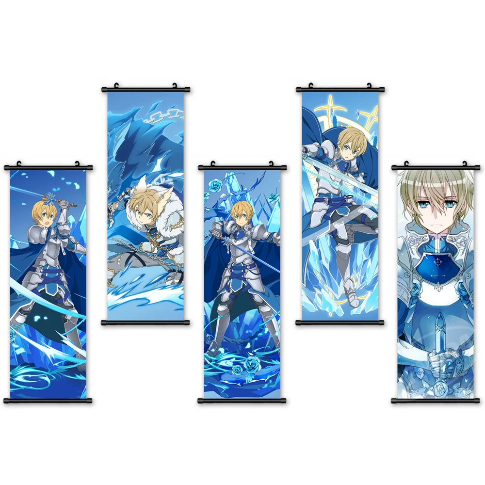 

Home Decoration Modern Wall Artwork Picture Plastic Scroll Sword Art Online Hanging Painting Print Canvas Poster For Living Room