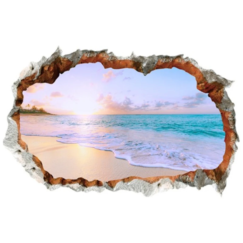 Фотообои с изображением океана 3d разбитое искусство украшение для дома пейзаж