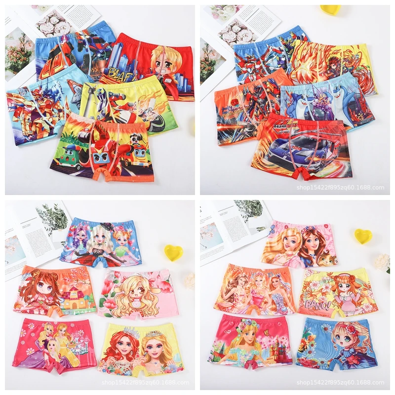 10 шт./лот детские трусы для маленьких мальчиков трусы-боксеры с принтом принцессы