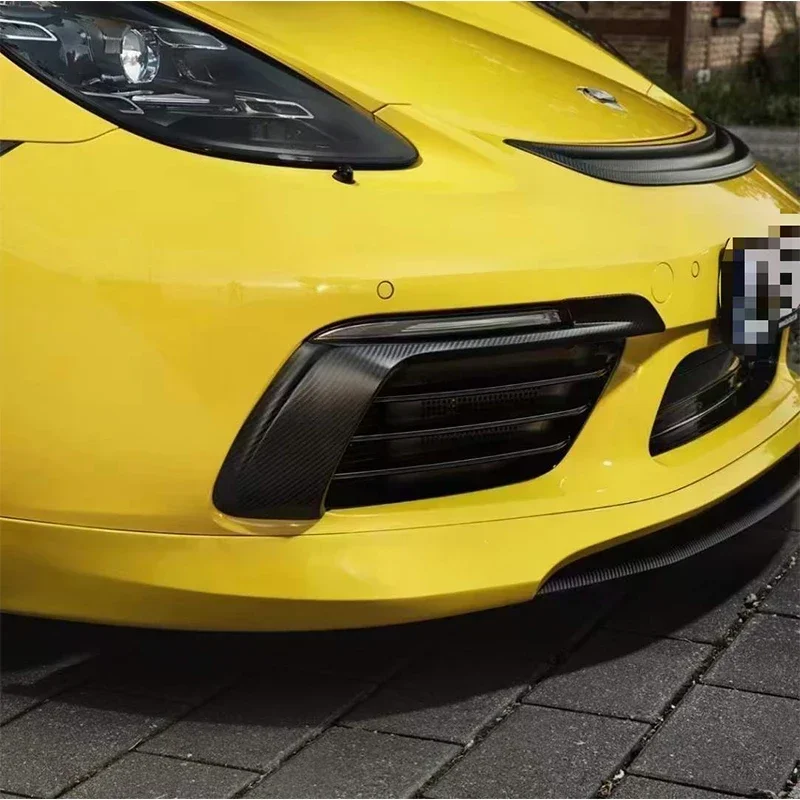 Углеродное волокно для Porsche 718 982 Cayman Boxster ветровой нож Лезвие переднего бампера