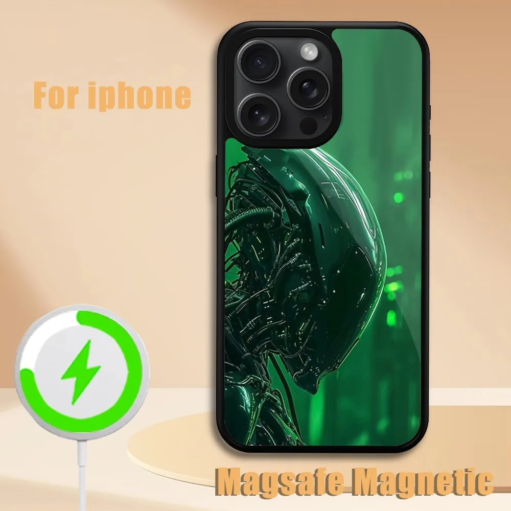 Чехол для телефона Alien Xenomorph iPhone 11 12 13 14 15 Plus Pro Max Magsafe Магнитный чехол с
