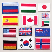 country national flag embroidery patches for clothes rectangle round patch iron on stickers embroidered badges backpack applique