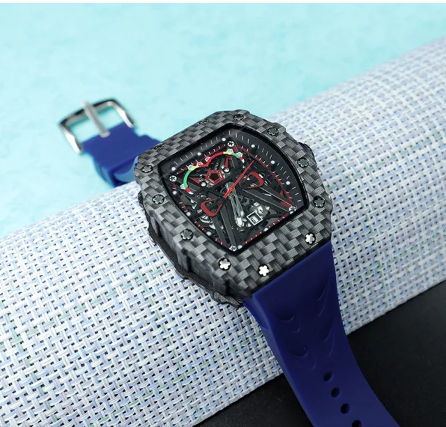 

Men's Silicone Strap Sport Quartz Richard Watch Men's Chronograph Relogio Masculino