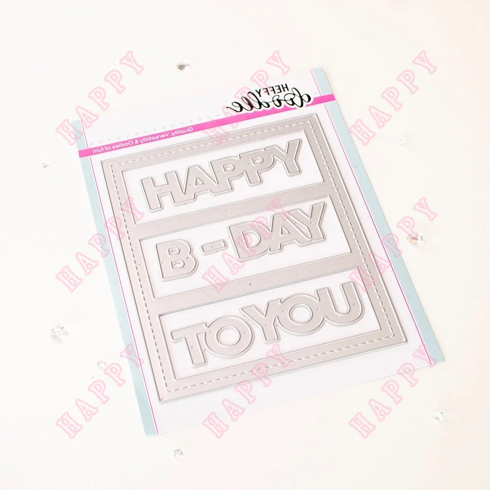 

2022 Hot New Product A2 Stitched Birthday Trio Metal Cutting Dies Scrapbook Diary Paper Craft Decore Diy Greeting Card Handmade