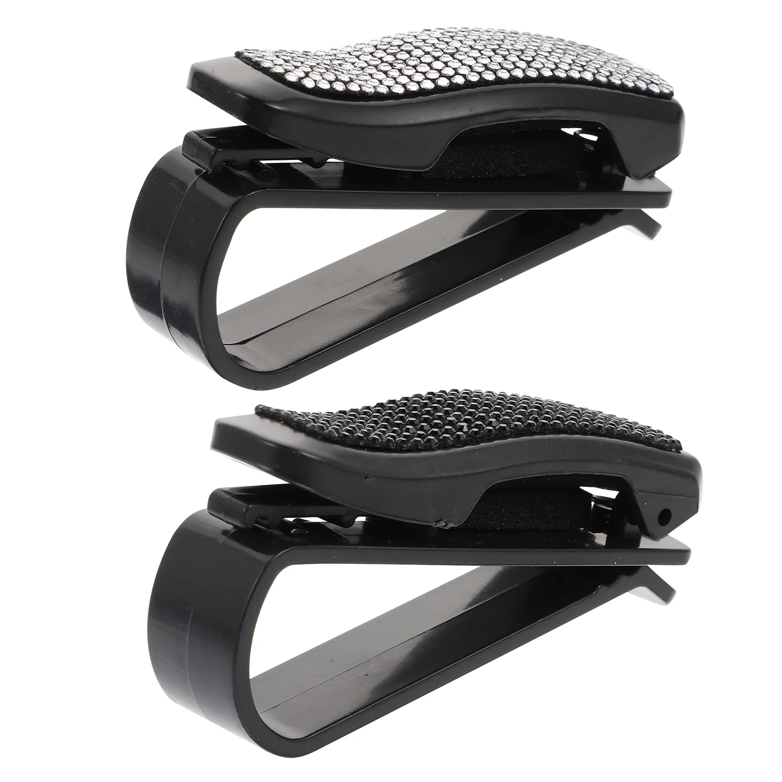 

2 Pcs Glasses Clip Car Eyeglasses Container Holder Sunglass Visor Sunglasses Organizer Rhinestones