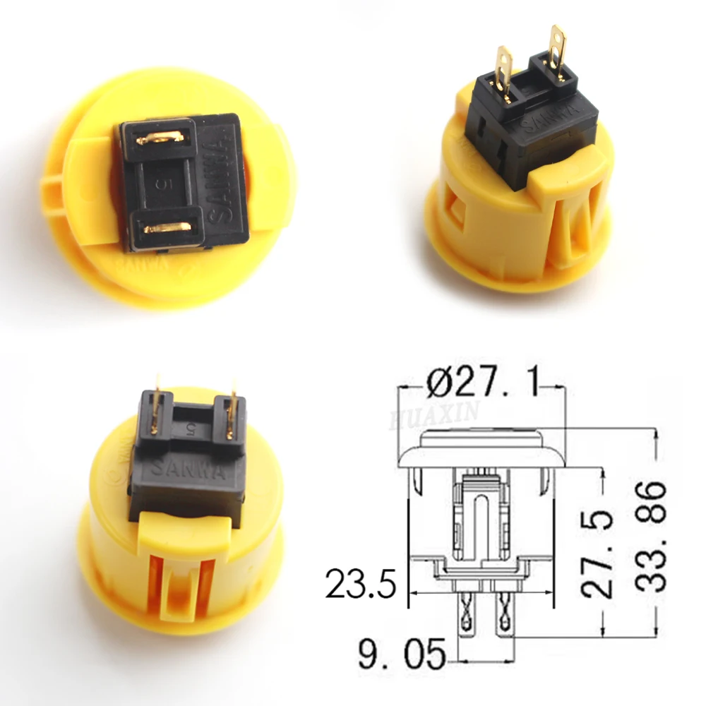 Оригинальный японский SANWA OBSF-24 Круглый кнопочный переключатель 24 мм аркадный для